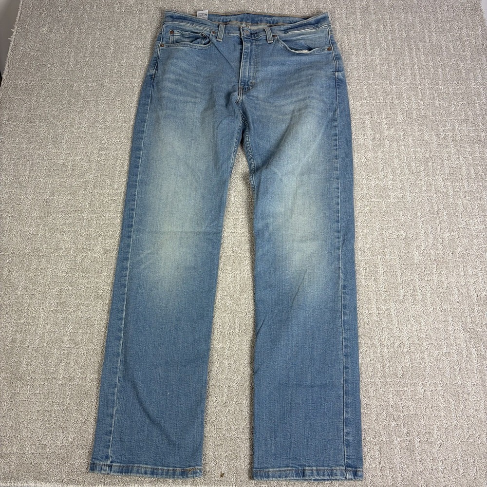 Levis 514 Jeans Mens 34x34 Blue Regular Straight Medium Wash Stretch Denim